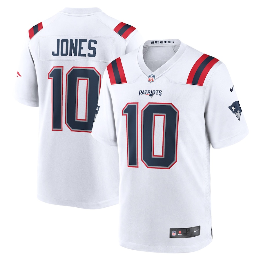 Youth - New England Patriots Nike Game Road White - Mac Jones Jersey