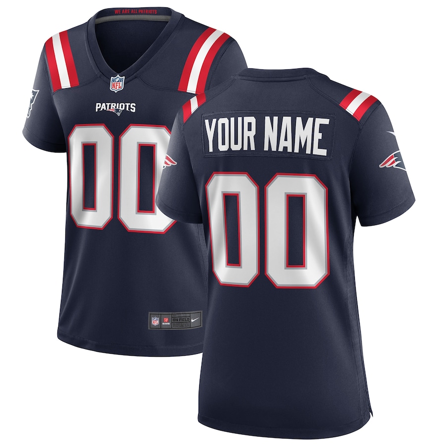 Women's - New England Patriots Nike Game Team Colour College Navy - Custom Jersey