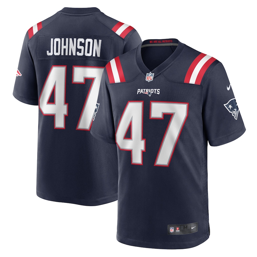 Youth - New England Patriots Nike Home Game Navy - Jakob Johnson Jersey