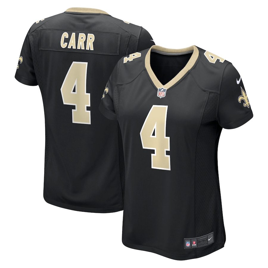 Women's - New Orleans Saints Nike Home Team Colour Black - Derek Carr Jersey
