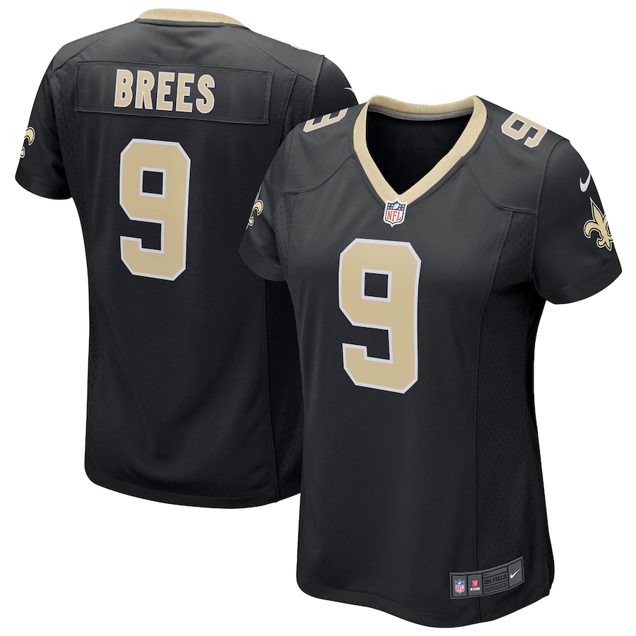 Women's - New Orleans Saints Nike Home Team Colour Black - Drew Brees Jersey
