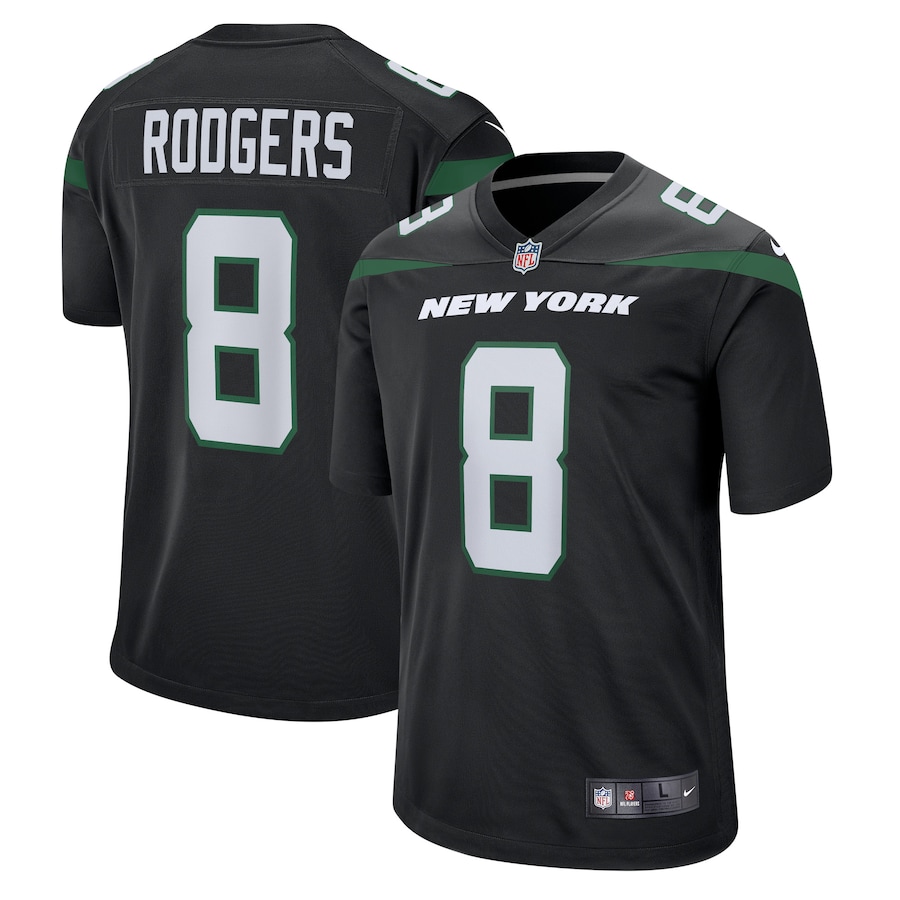 Youth - New York Jets Nike Game Alternate Stealth Black - Aaron Rodgers Jersey Youth - New York Jets Nike Game Alternate Stealth Black - Aaron Rodgers Jersey
