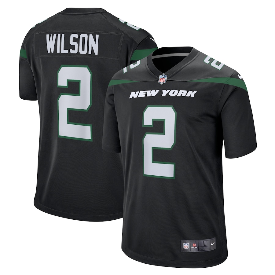 Youth - New York Jets Nike Game Alternate Stealth Black - Zach Wilson Jersey