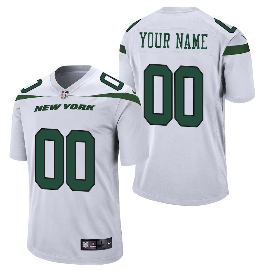 Men's - New York Jets Nike Game Road White - Custom Jersey Men's - New York Jets Nike Game Road White - Custom Jersey
