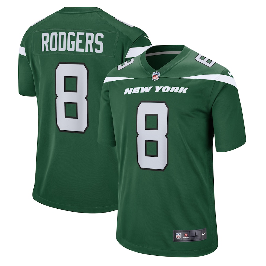 Youth - New York Jets Nike Home Team Colour Gotham Green - Aaron Rodgers Jersey Youth - New York Jets Nike Home Team Colour Gotham Green - Aaron Rodgers Jersey