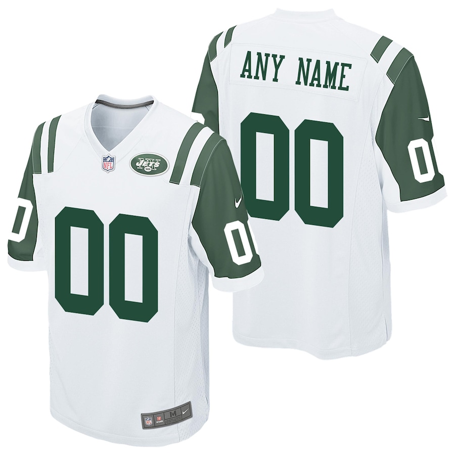 Youth - New York Jets Road Game Custom Jersey