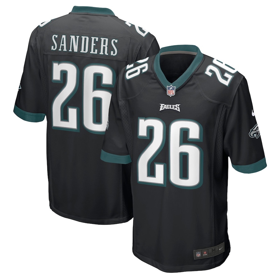 Men's - Philadelphia Eagles Nike Game Alternate Black - Miles Sanders Jersey