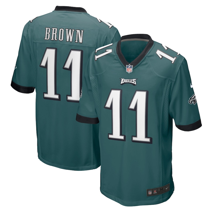 Men's - Philadelphia Eagles Nike Home Game Midnight Green - A.J. Brown Jersey
