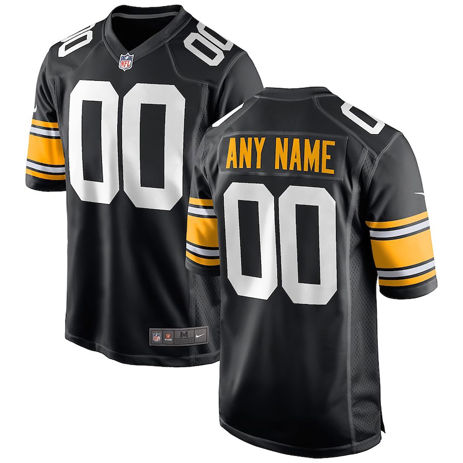 Men's - Pittsburgh Steelers Nike Game Alternate Black - Custom Jersey Men's - Pittsburgh Steelers Nike Game Alternate Black - Custom Jersey