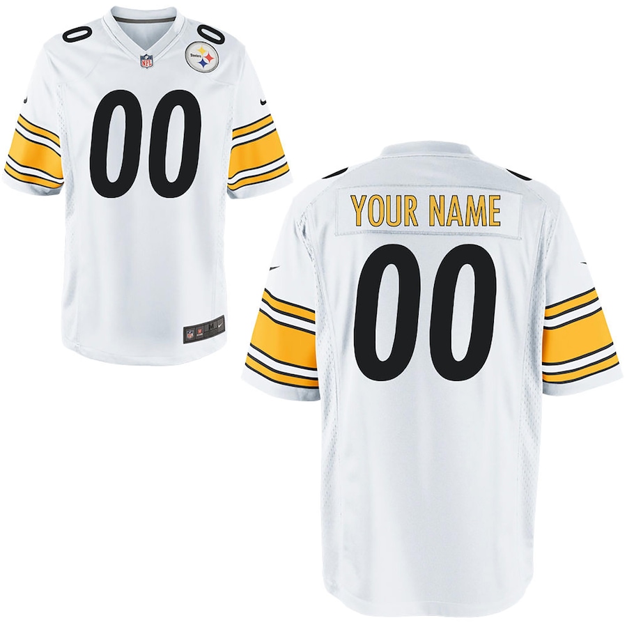 Men's - Pittsburgh Steelers Nike Game Road White - Custom Jersey Men's - Pittsburgh Steelers Nike Game Road White - Custom Jersey