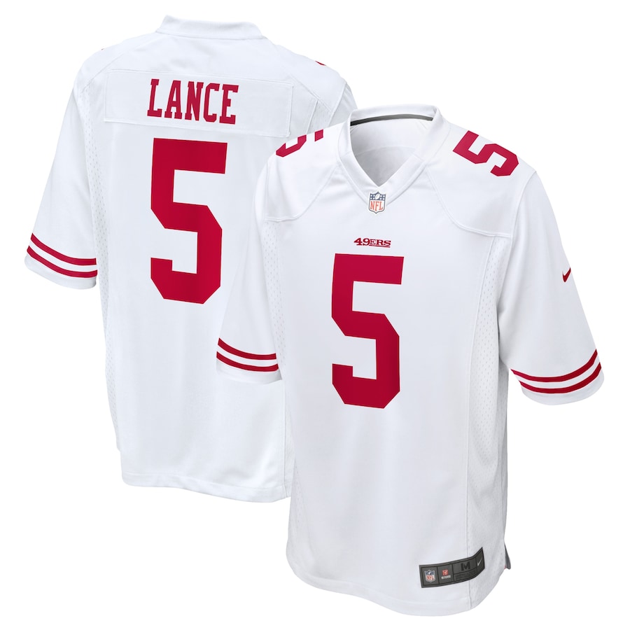 Youth - San Francisco 49ers Nike Game Road White - Trey Lance Jersey