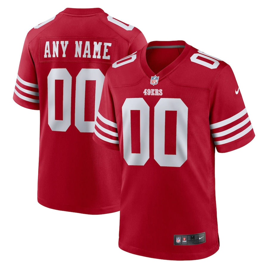 Men's - San Francisco 49ers Nike Game Team Colour Custom Jersey Men's - San Francisco 49ers Nike Game Team Colour Custom Jersey