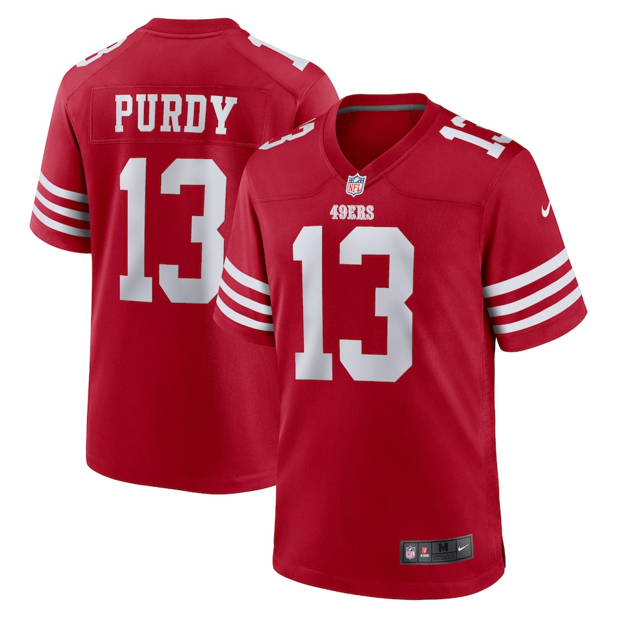 Men's - San Francisco 49ers Nike Game Team Colour Scarlet - Brock Purdy Jersey Men's - San Francisco 49ers Nike Game Team Colour Scarlet - Brock Purdy Jersey