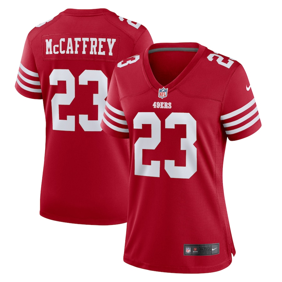 Women's - San Francisco 49ers Nike Home Game Team Colour Scarlet - Christian McCaffrey Jersey Women's - San Francisco 49ers Nike Home Game Team Colour Scarlet - Christian McCaffrey Jersey
