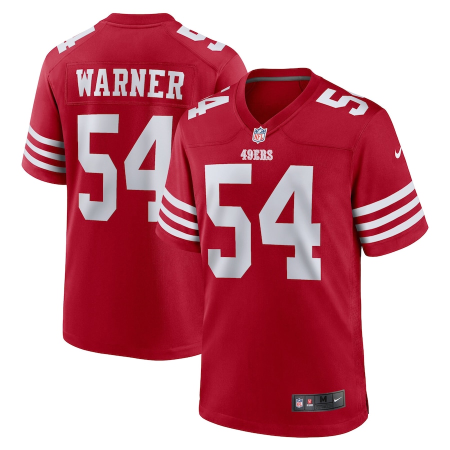 Men's - San Francisco 49ers Nike Home Game Team Colour Scarlet - Fred Warner Jersey