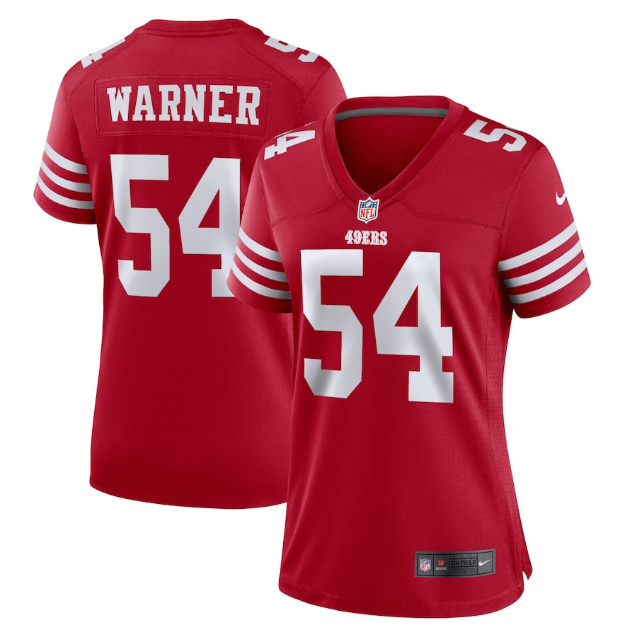 Women's - San Francisco 49ers Nike Home Game Team Colour Scarlet - Fred Warner Jersey
