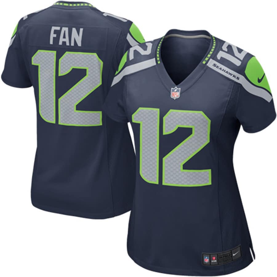 Women's - Seattle Seahawks Home Game Fan 12 Jersey
