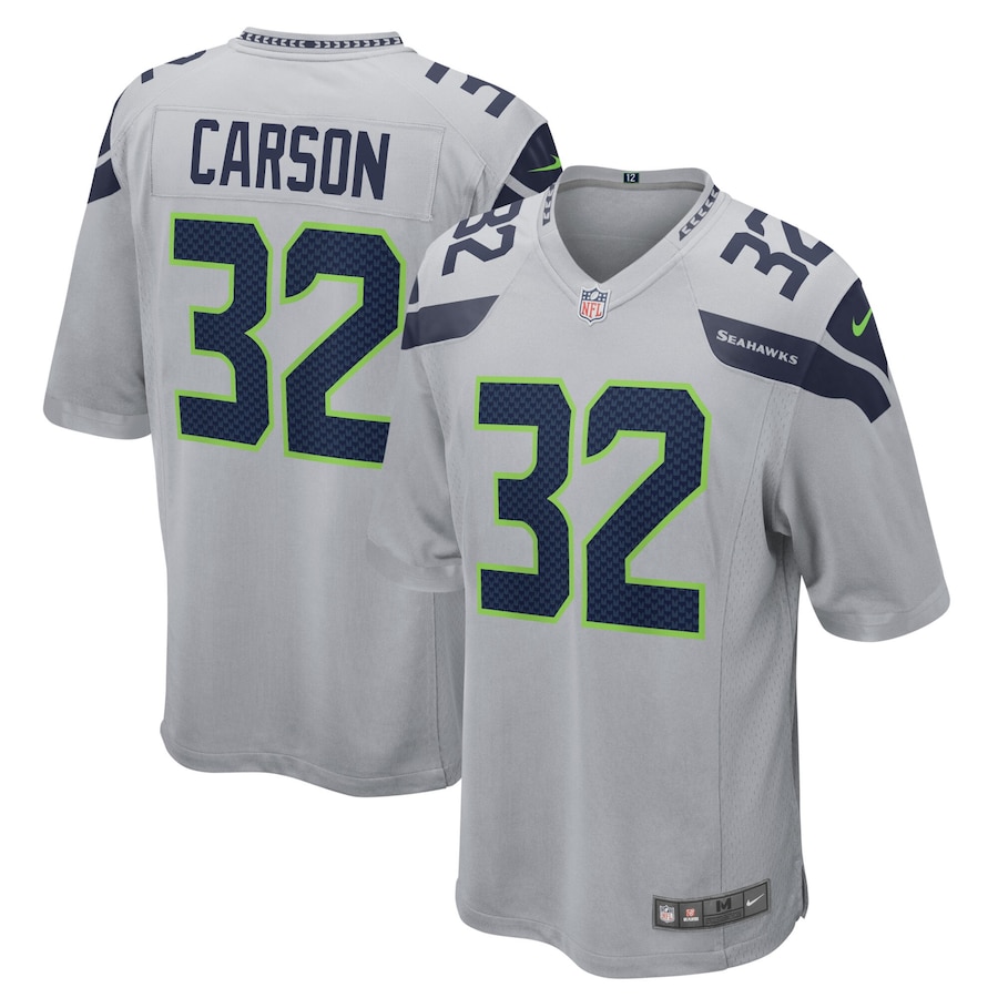 Youth - Seattle Seahawks Nike Alternate Game Gray - Chris Carson Jersey