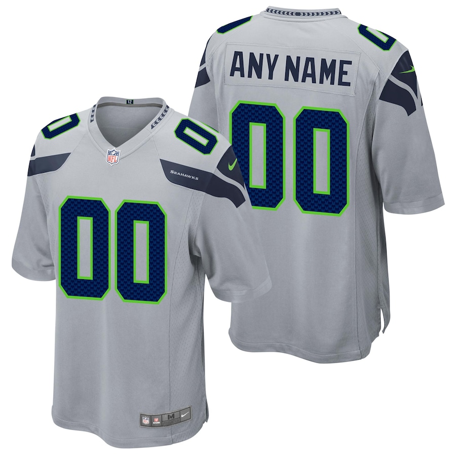 Youth - Seattle Seahawks Nike Alternate Game Gray - Custom Jersey