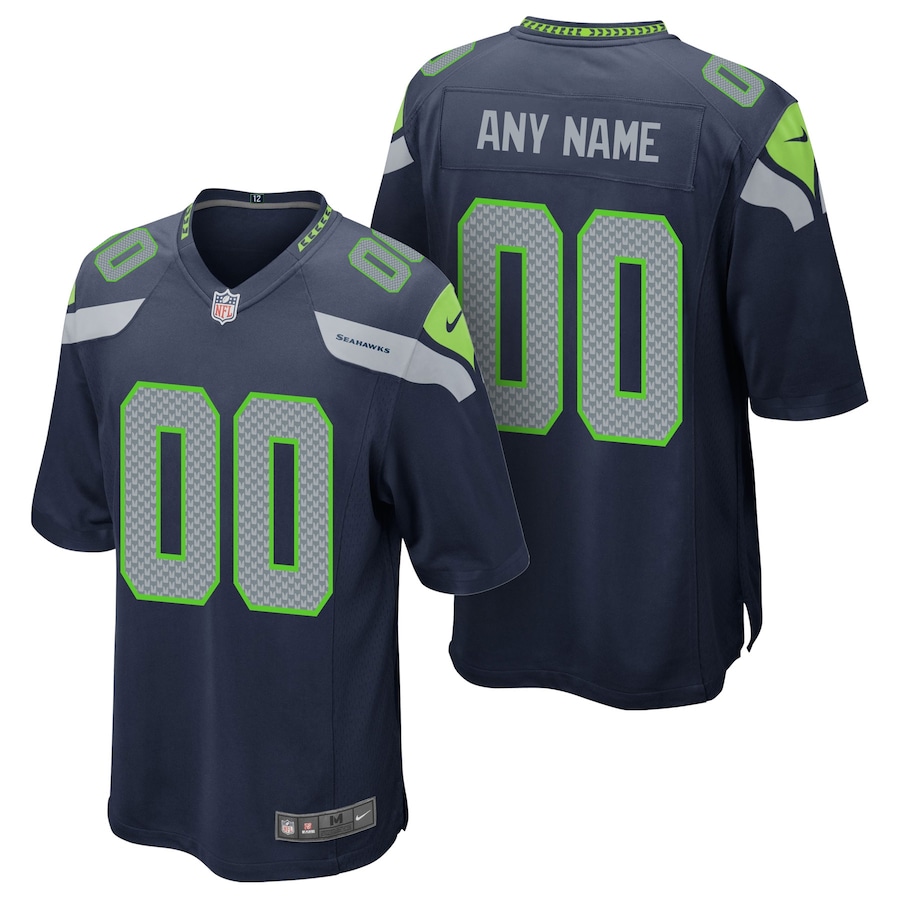 Men's - Seattle Seahawks Nike Game College Navy - Custom Jersey Men's - Seattle Seahawks Nike Game College Navy - Custom Jersey