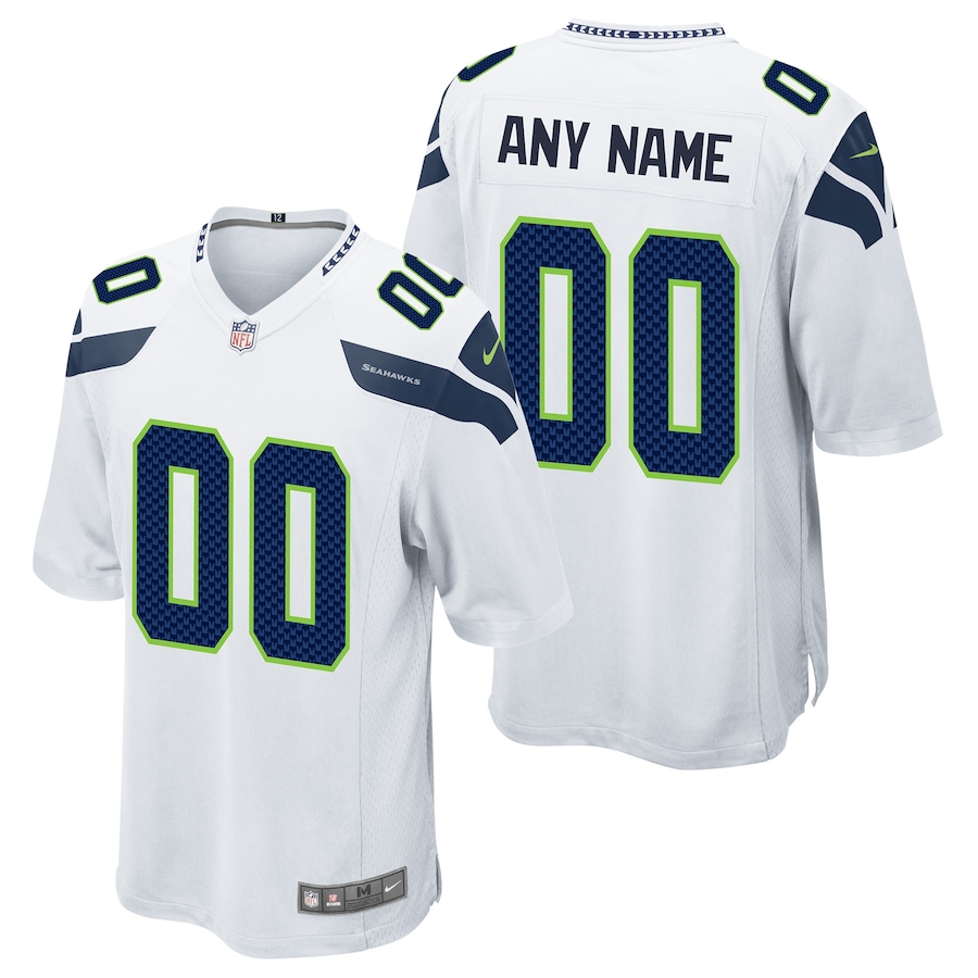 Men's - Seattle Seahawks Nike Game Road White - Custom Jersey Men's - Seattle Seahawks Nike Game Road White - Custom Jersey