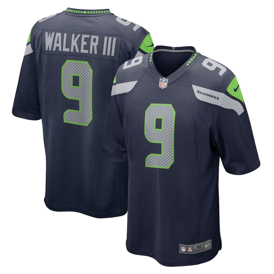 Men's - Seattle Seahawks Nike Home Game College Navy - Ken Walker III Jersey Men's - Seattle Seahawks Nike Home Game College Navy - Ken Walker III Jersey