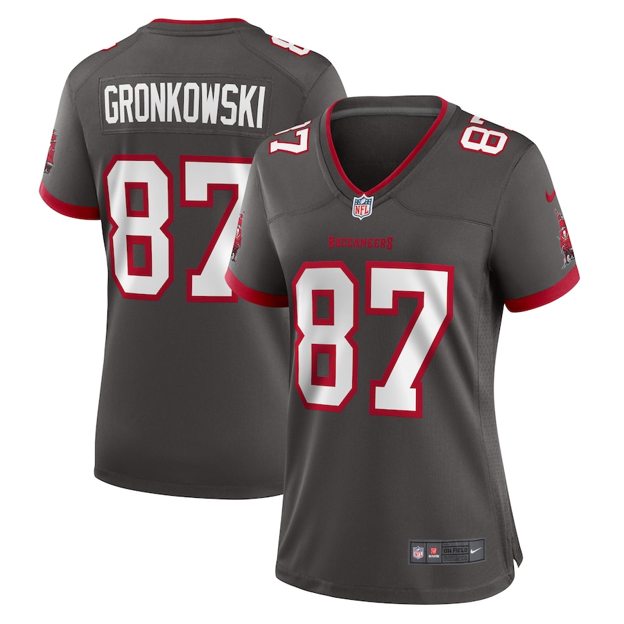 Women's - Tampa Bay Buccaneers Nike Alternate Game Pewter - Rob Gronkowski Jersey