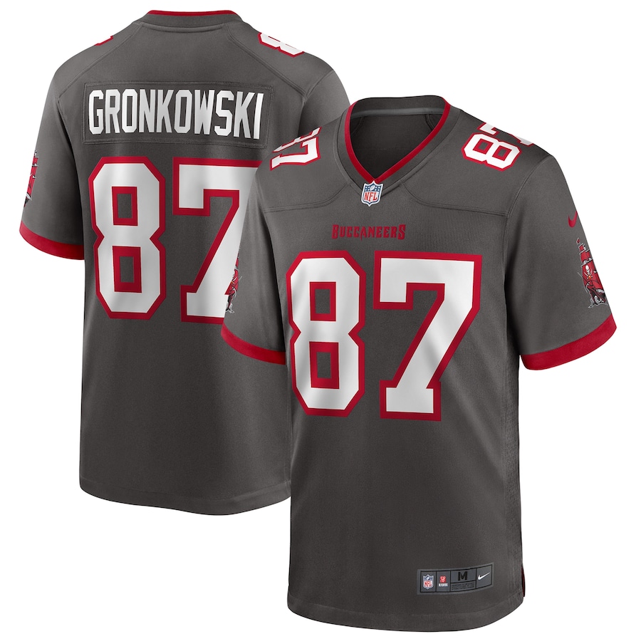 Youth - Tampa Bay Buccaneers Nike Game Alternate Deep Pewter - Rob Gronkowski Jersey