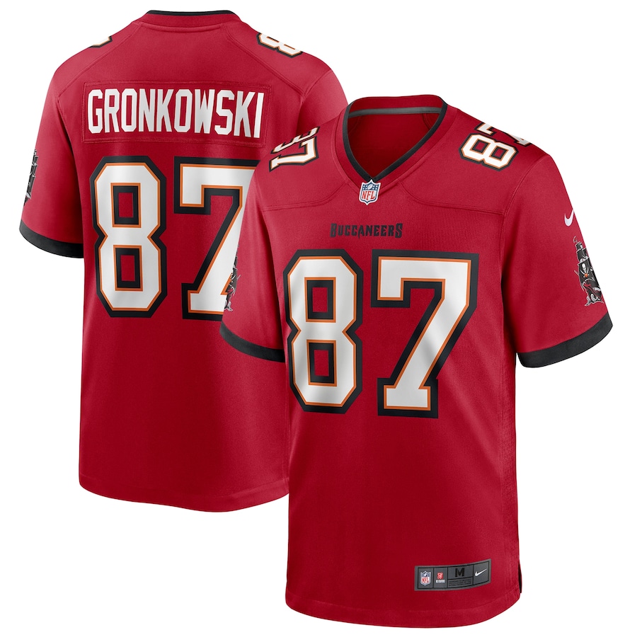 Men's - Tampa Bay Buccaneers Nike Game Team Colour Gym Red - Rob Gronkowski Jersey