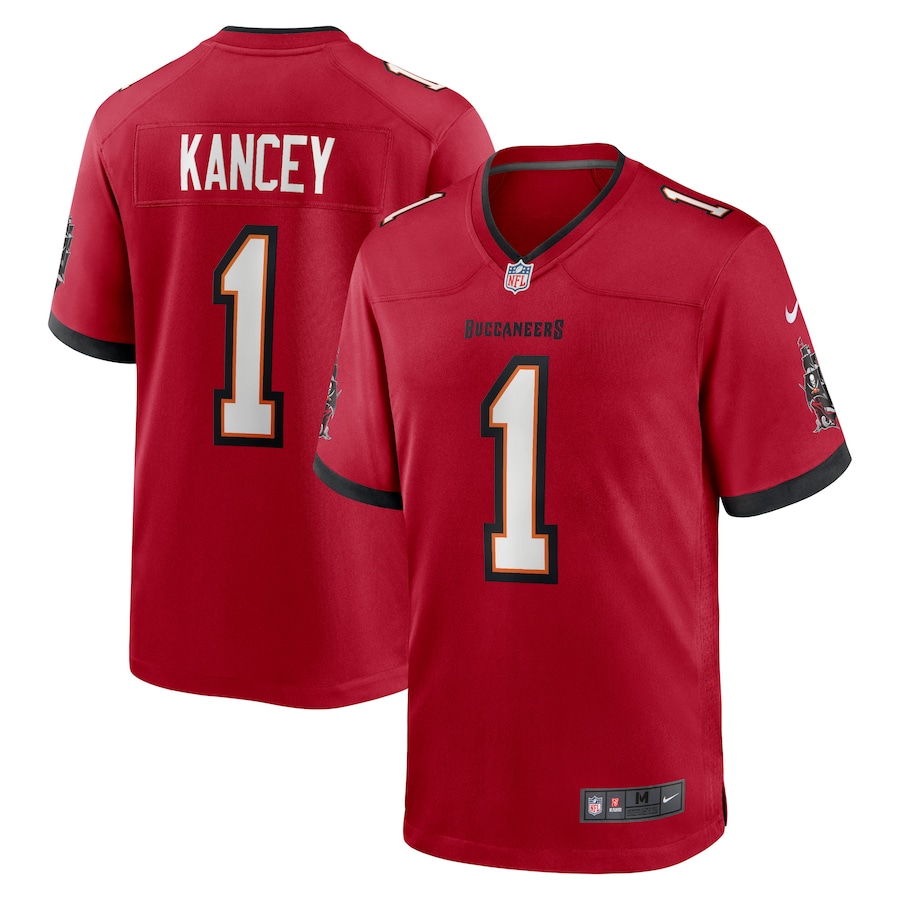 Men's - Tampa Bay Buccaneers Nike Home Game NFL 2023 Draft First Round Pick - Red - Calijah Kancey Jersey Men's - Tampa Bay Buccaneers Nike Home Game NFL 2023 Draft First Round Pick - Red - Calijah Kancey Jersey