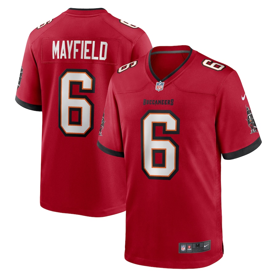 Men's - Tampa Bay Buccaneers Nike Home Game Team Colour Red - Baker Mayfield Jersey Men's - Tampa Bay Buccaneers Nike Home Game Team Colour Red - Baker Mayfield Jersey