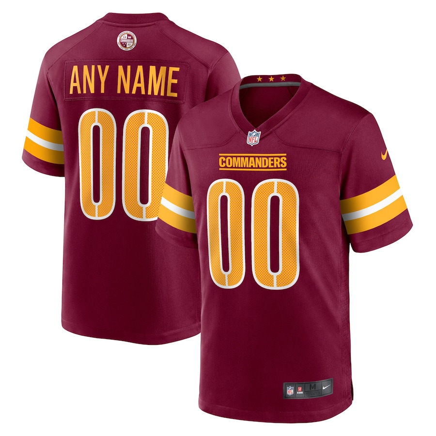 Men's - Washington Commanders Nike Game Team Colour Custom Jersey Men's - Washington Commanders Nike Game Team Colour Custom Jersey