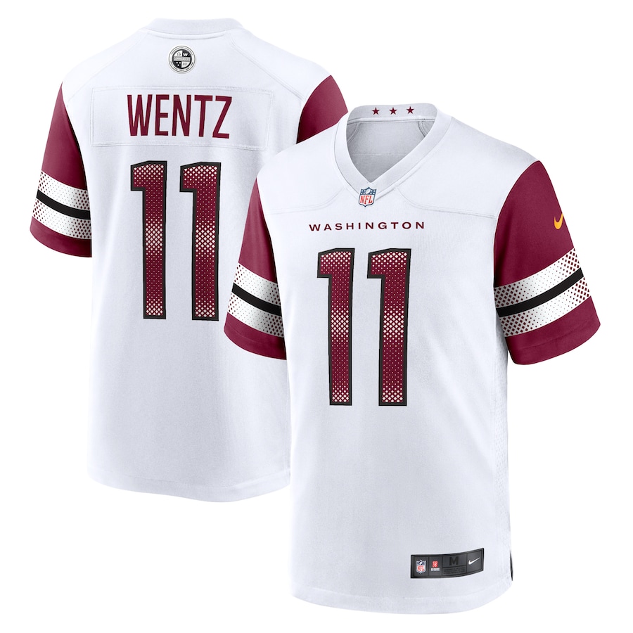 Men's - Washington Commanders Nike Road Game White - Carson Wentz Jersey Men's - Washington Commanders Nike Road Game White - Carson Wentz Jersey