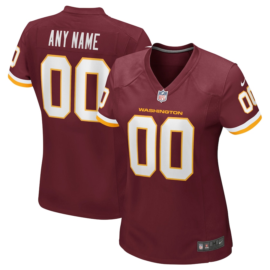 Women's - Washington Football Team Nike Home Game Burgandy - Custom Jersey