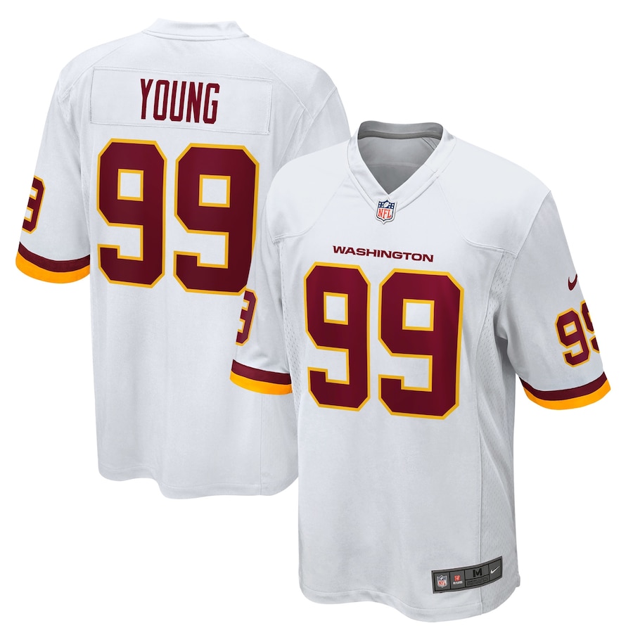 Men's - Washington Football Team Nike Road Game White - Chase Young Jersey