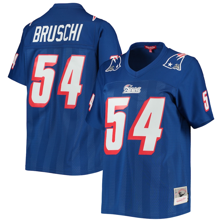 Women's - Mitchell & Ness Tedy Bruschi Royal New England Patriots Legacy Replica Player Jersey