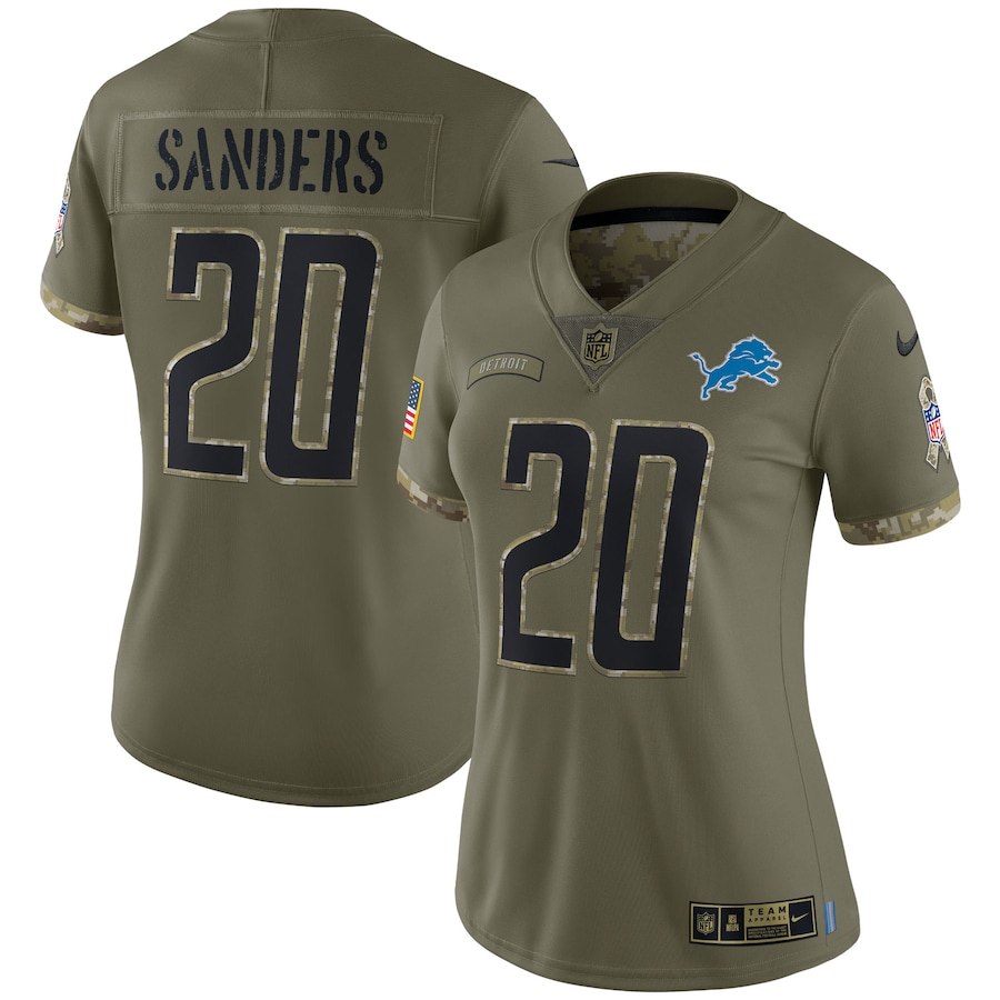 Women's - Nike Barry Sanders Olive Detroit Lions 2022 Salute To Service Retired Player Limited Jersey Women's - Nike Barry Sanders Olive Detroit Lions 2022 Salute To Service Retired Player Limited Jersey