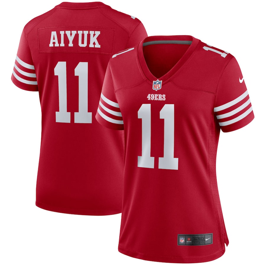 Women's - Nike Brandon Aiyuk Scarlet San Francisco 49ers Player Game Jersey Women's - Nike Brandon Aiyuk Scarlet San Francisco 49ers Player Game Jersey