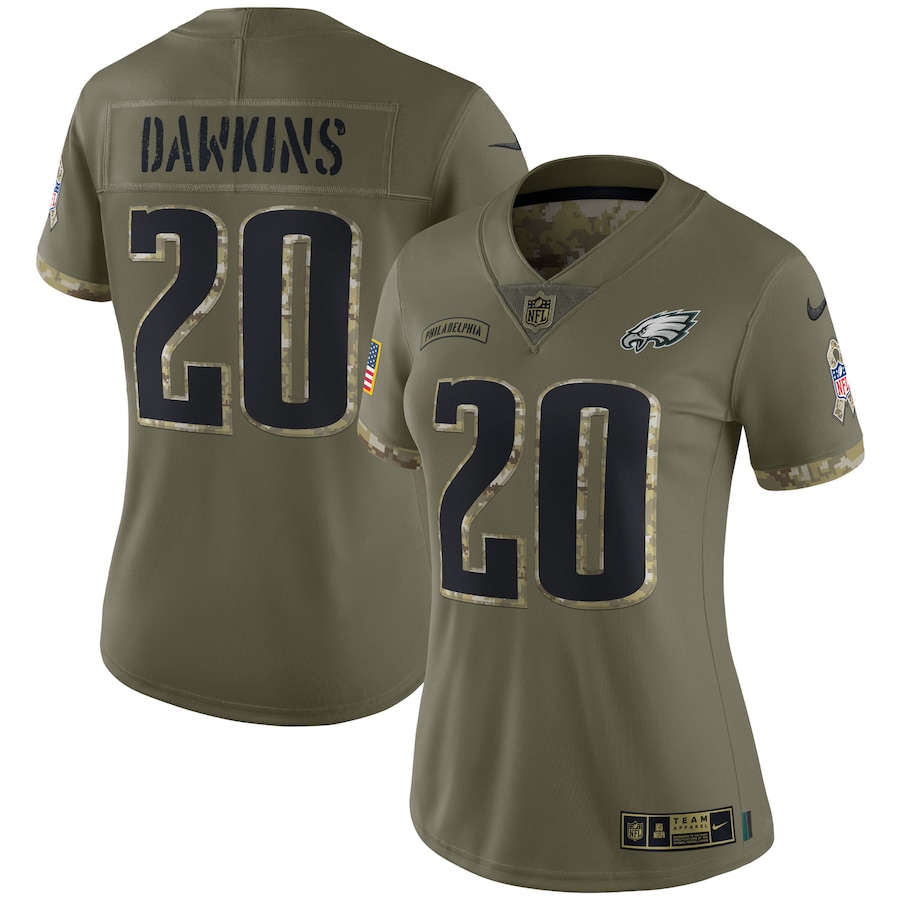 Women's - Nike Brian Dawkins Olive Philadelphia Eagles 2022 Salute To Service Retired Player Limited Jersey Women's - Nike Brian Dawkins Olive Philadelphia Eagles 2022 Salute To Service Retired Player Limited Jersey