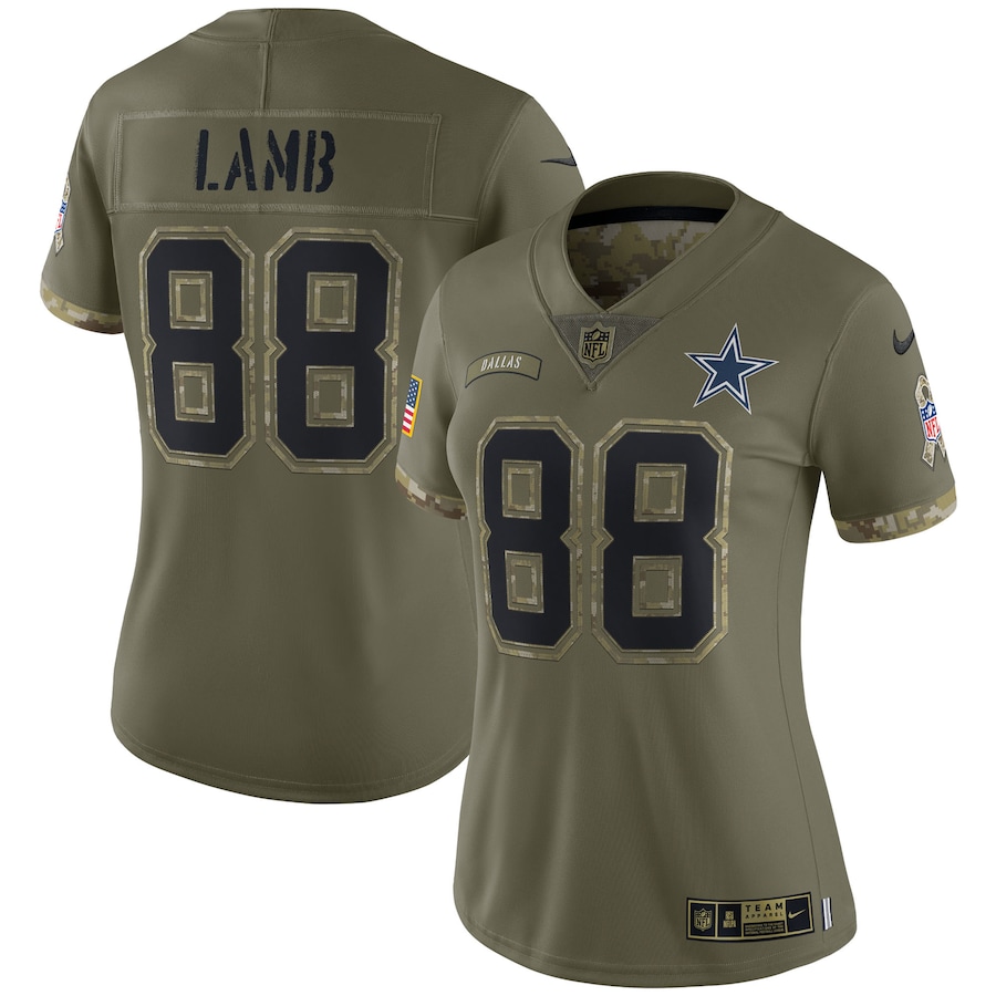 Women's - Nike CeeDee Lamb Olive CeeDee Lamb 2022 Salute To Service Limited Jersey Women's - Nike CeeDee Lamb Olive CeeDee Lamb 2022 Salute To Service Limited Jersey
