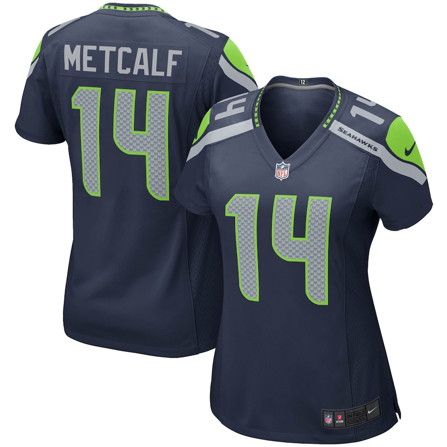 Women's - Nike DK Metcalf College Navy Seattle Seahawks Game Player Jersey