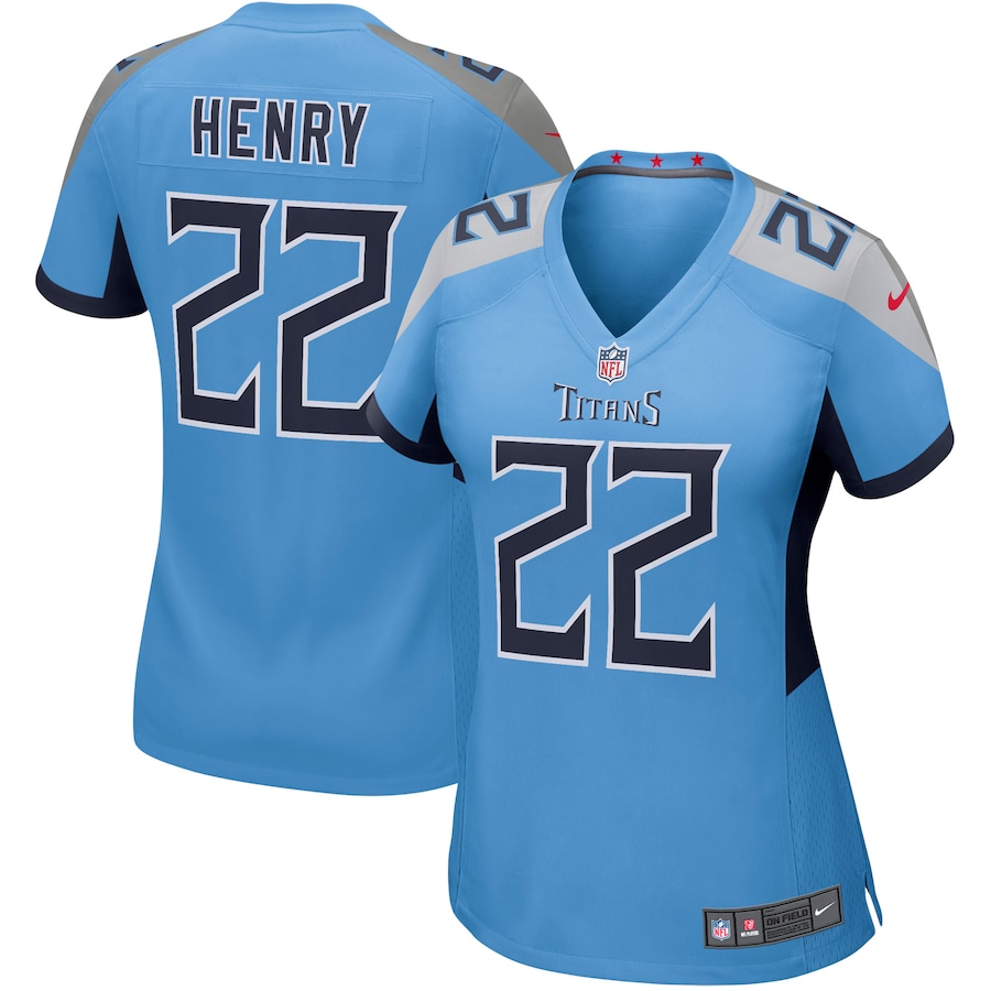 Women's - Nike Derrick Henry Light Blue Tennessee Titans Game Jersey