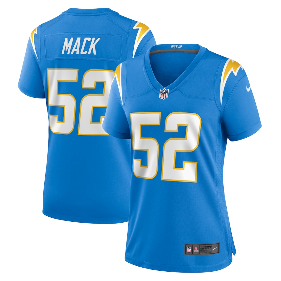 Women's - Nike Khalil Mack Powder Blue Los Angeles Chargers Game Jersey Women's - Nike Khalil Mack Powder Blue Los Angeles Chargers Game Jersey