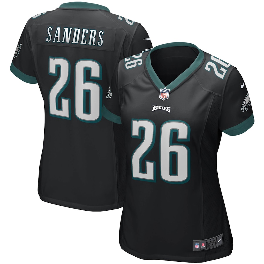 Women's - Nike Miles Sanders Black Philadelphia Eagles Game Jersey