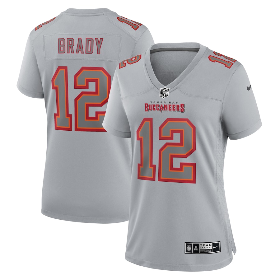 Women's - Nike Tom Brady Gray Tampa Bay Buccaneers Atmosphere Fashion Game Jersey
