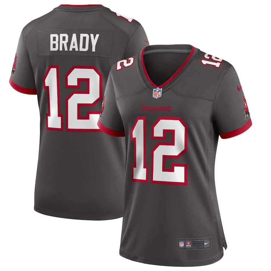 Women's - Nike Tom Brady Pewter Tampa Bay Buccaneers Alternate Game Jersey