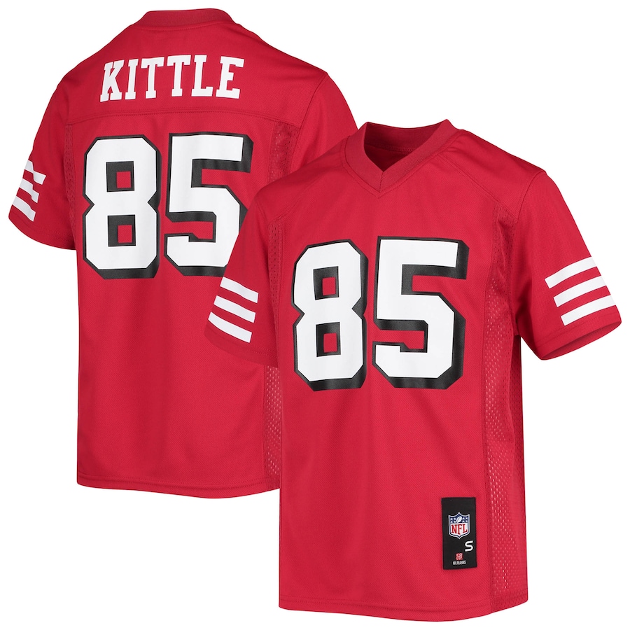 Youth - George Kittle Scarlet San Francisco 49ers Replica Player Logo Jersey