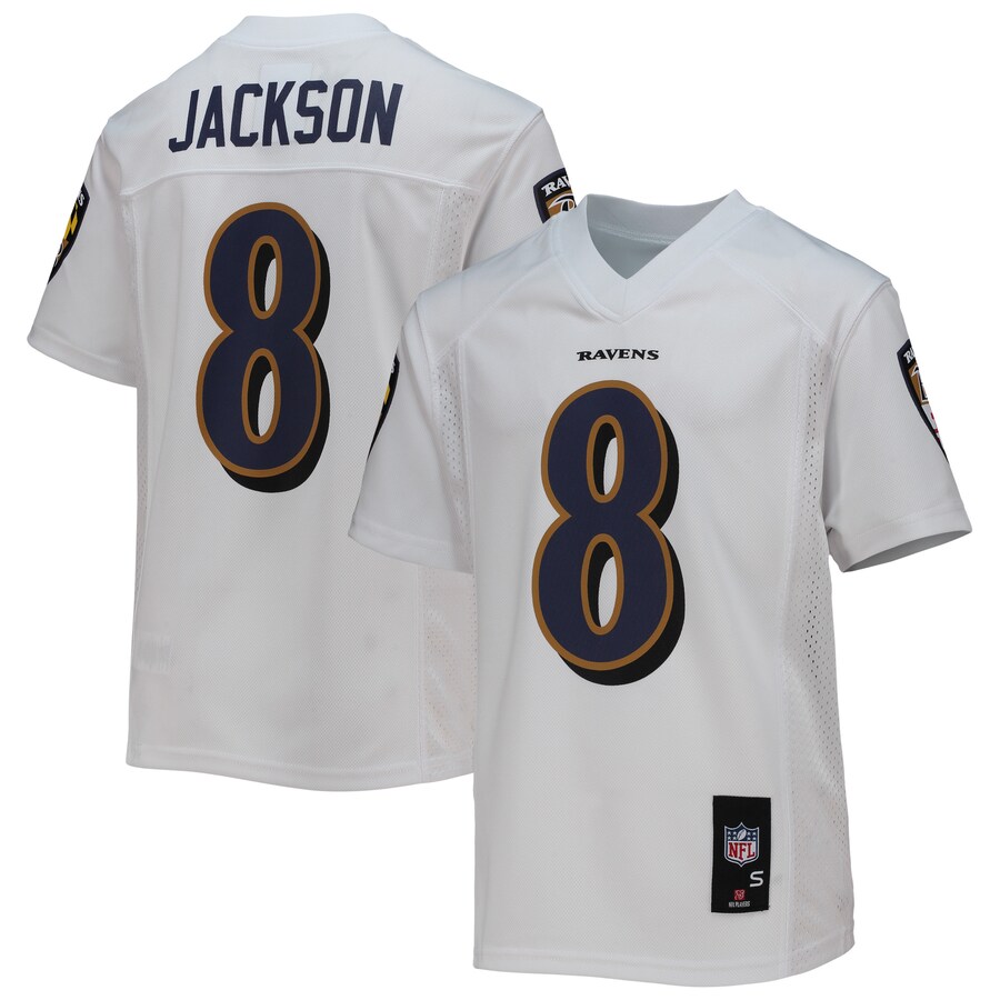Youth - Lamar Jackson White Baltimore Ravens Replica Player Jersey