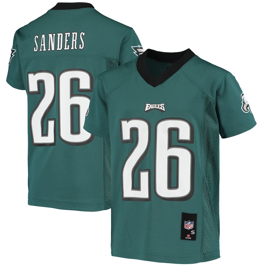 Youth - Miles Sanders Midnight Green Philadelphia Eagles Replica Player Jersey Youth - Miles Sanders Midnight Green Philadelphia Eagles Replica Player Jersey