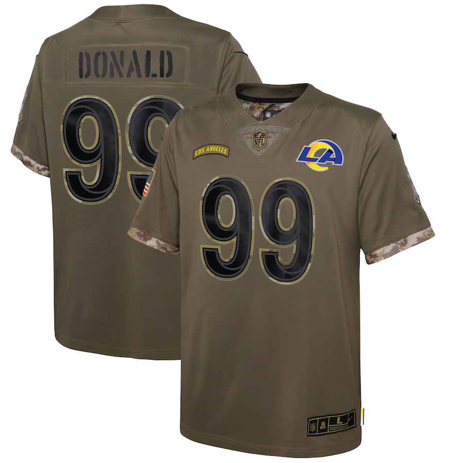 Youth - Nike Aaron Donald Olive Los Angeles Rams 2022 Salute To Service Player Limited Jersey